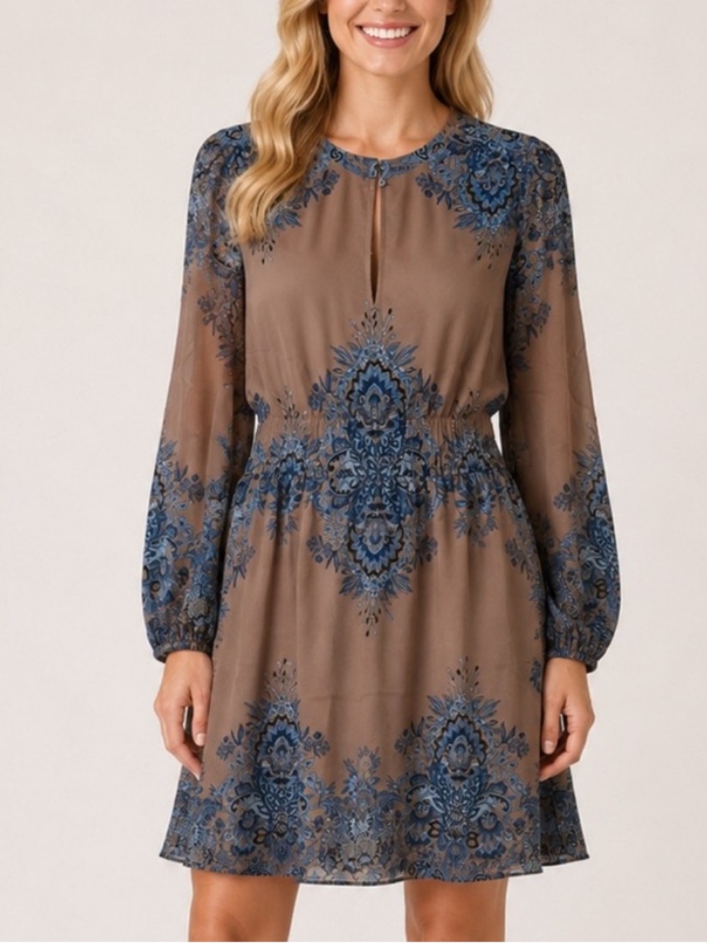 NWT! Current Air Los Angeles Paisley Floral Long Sleeve Dress Medium 6093